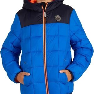 Kids Blue and Black Puffer Jacket